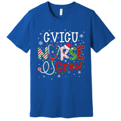 Cvicu Christmas Nurse Crew Funny Nursing Christmas Pattern Gift Premium T-Shirt