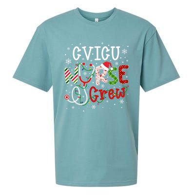 Cvicu Christmas Nurse Crew Funny Nursing Christmas Pattern Gift Sueded Cloud Jersey T-Shirt