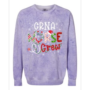 Crna Christmas Nurse Crew Funny Nursing Christmas Pattern Funny Gift Colorblast Crewneck Sweatshirt