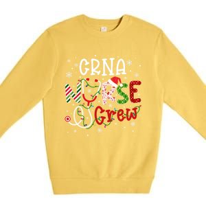 Crna Christmas Nurse Crew Funny Nursing Christmas Pattern Funny Gift Premium Crewneck Sweatshirt