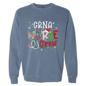 Crna Christmas Nurse Crew Funny Nursing Christmas Pattern Funny Gift Garment-Dyed Sweatshirt