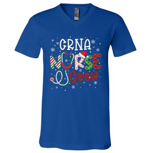 Crna Christmas Nurse Crew Funny Nursing Christmas Pattern Funny Gift V-Neck T-Shirt