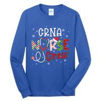 Crna Christmas Nurse Crew Funny Nursing Christmas Pattern Funny Gift Tall Long Sleeve T-Shirt