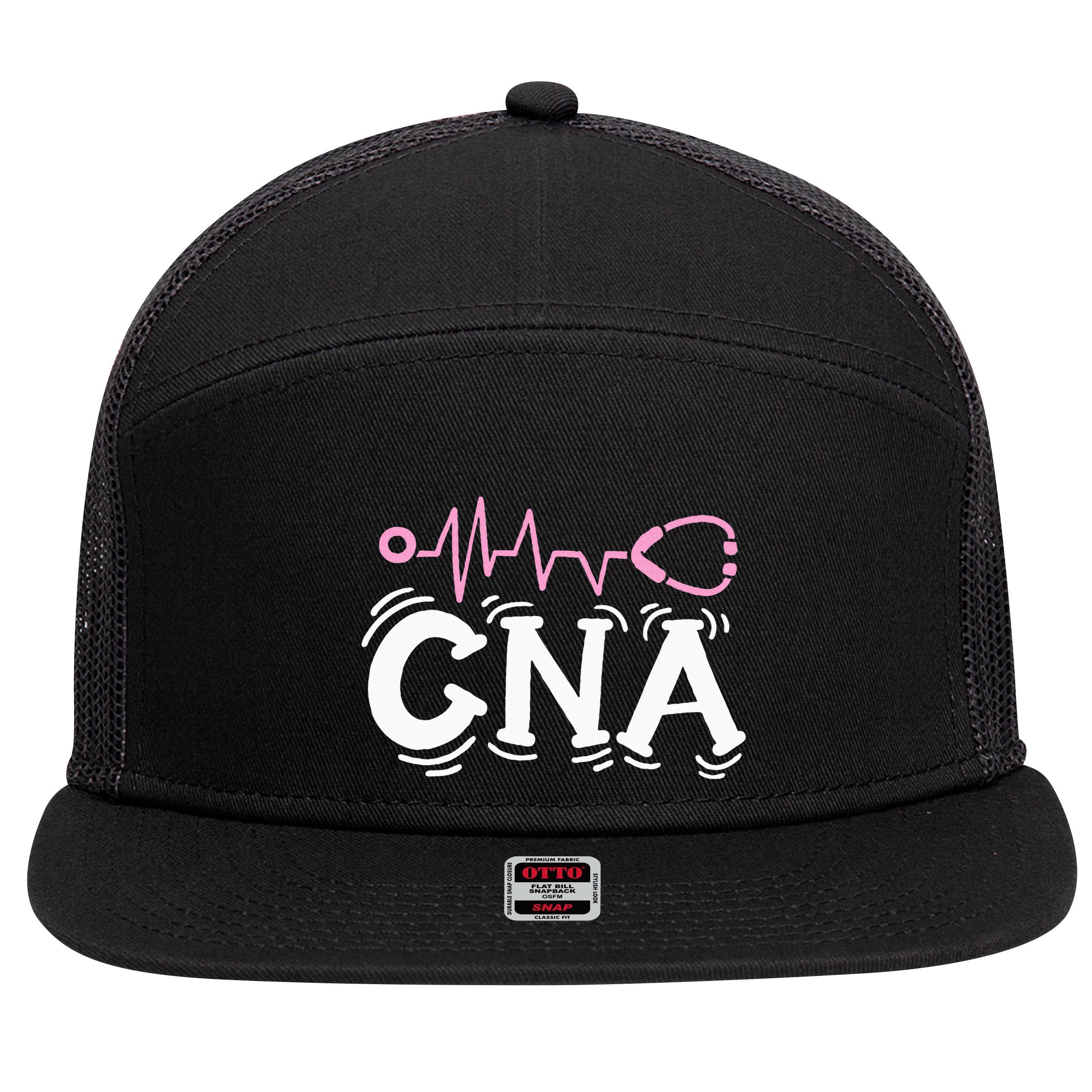 Cna Certified Nursing Assistant 7 Panel Mesh Trucker Snapback Hat