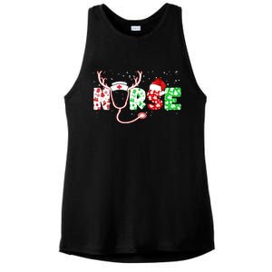 Cute Christmas Nurse Logo Ladies PosiCharge Tri-Blend Wicking Tank