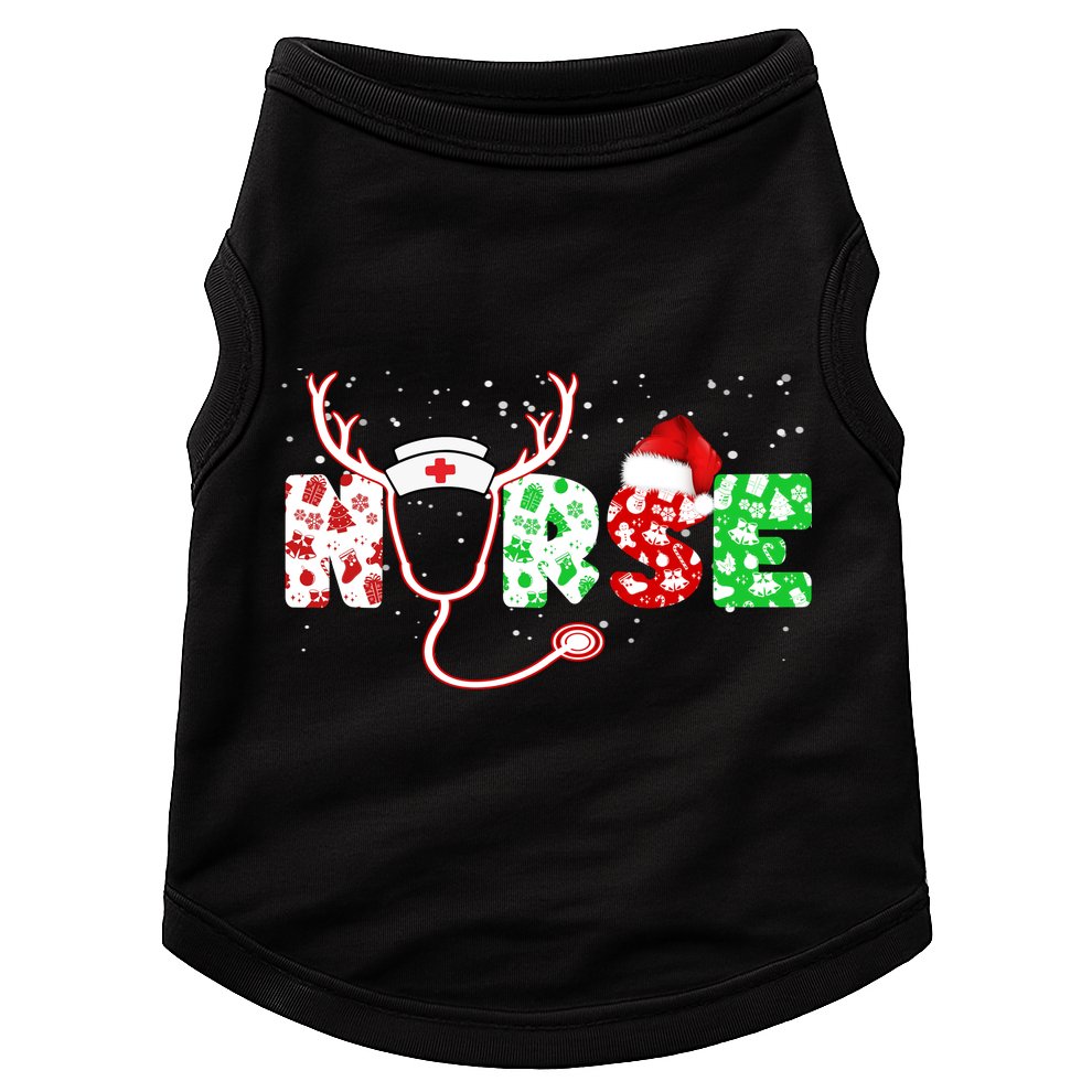 Cute Christmas Nurse Logo Doggie Tank