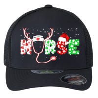 Cute Christmas Nurse Logo Flexfit Unipanel Trucker Cap