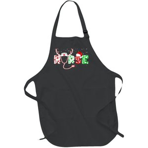 Cute Christmas Nurse Logo Full-Length Apron With Pockets