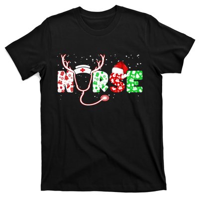 Cute Christmas Nurse Logo T-Shirt