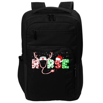 Cute Christmas Nurse Logo Impact Tech Backpack