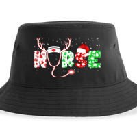 Cute Christmas Nurse Logo Sustainable Bucket Hat