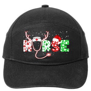 Cute Christmas Nurse Logo 7-Panel Snapback Hat