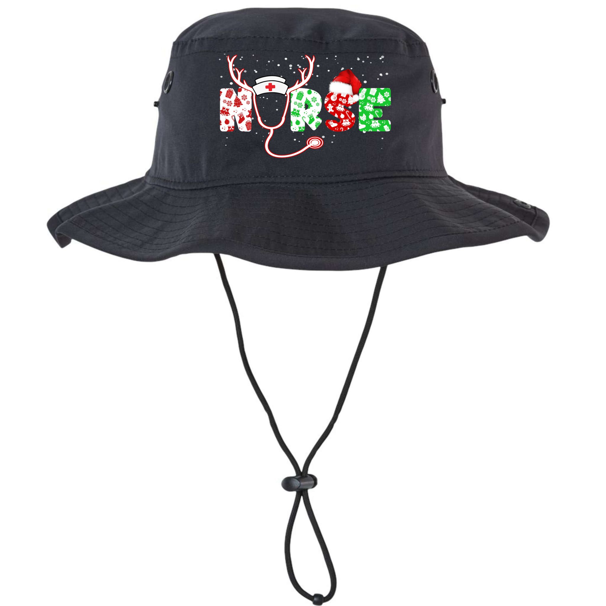 Cute Christmas Nurse Logo Bucket Hat