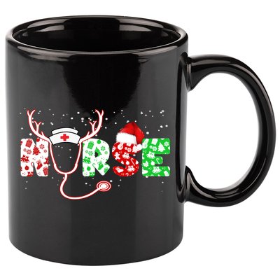 Cute Christmas Nurse Logo 11oz C Handle Ceramic Mug