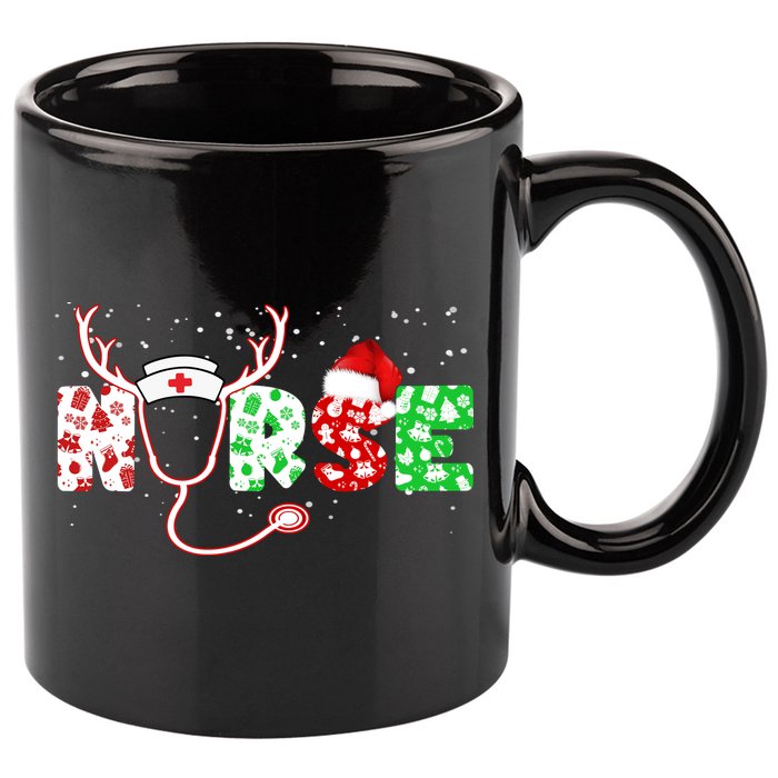 Cute Christmas Nurse Logo 11oz C Handle Ceramic Mug