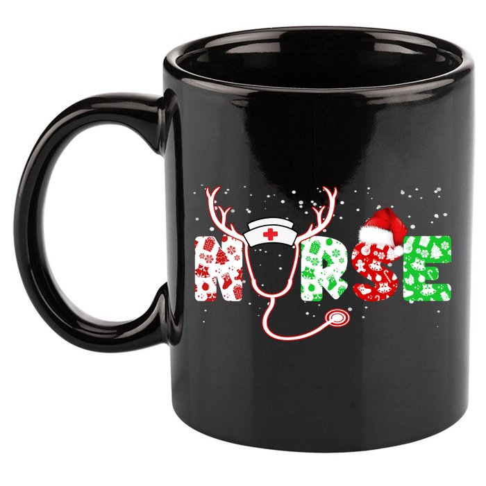 Cute Christmas Nurse Logo 11oz C Handle Ceramic Mug