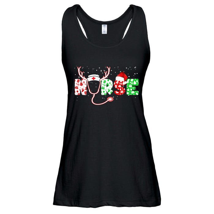 Cute Christmas Nurse Logo Ladies Essential Flowy Tank