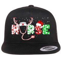 Cute Christmas Nurse Logo Flat Bill Trucker Hat