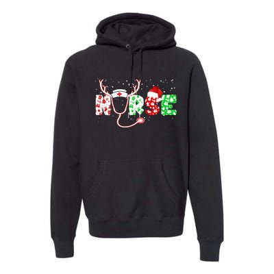 Cute Christmas Nurse Logo Premium Hoodie