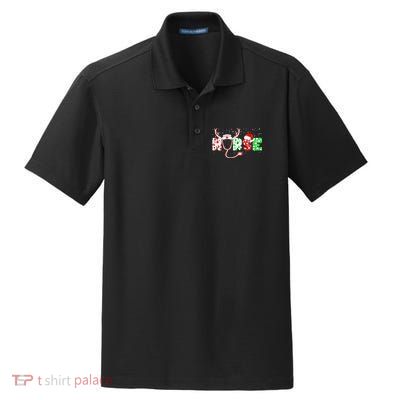 Cute Christmas Nurse Logo Dry Zone Grid Polo