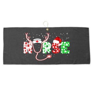 Cute Christmas Nurse Logo Large Microfiber Waffle Golf Towel