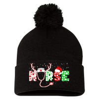 Cute Christmas Nurse Logo Pom Pom 12in Knit Beanie