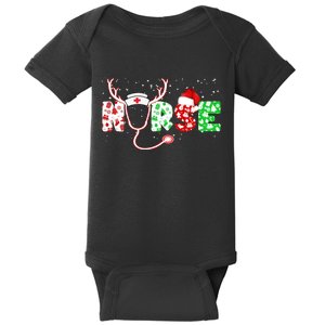 Cute Christmas Nurse Logo Baby Bodysuit