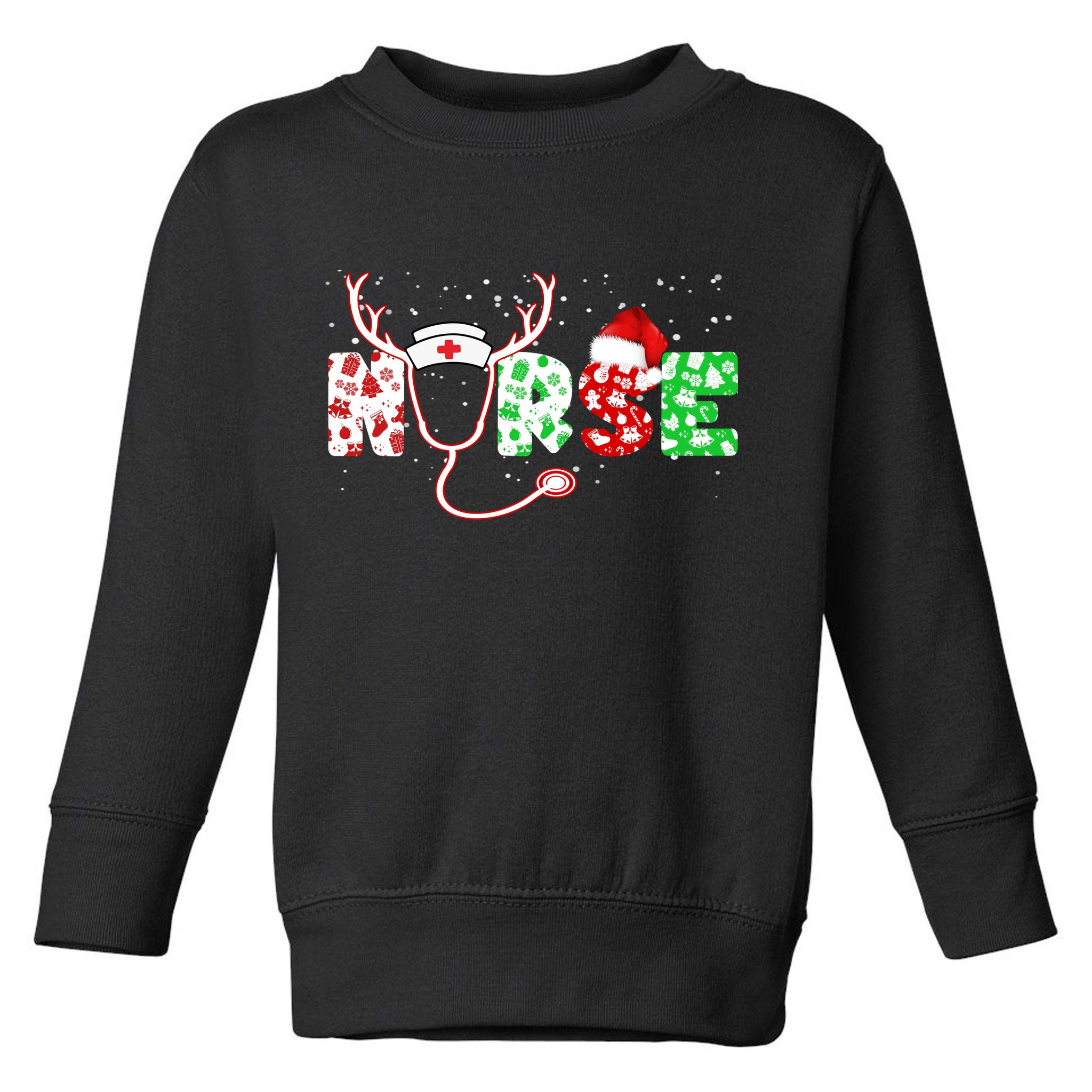 Cute Christmas Nurse Logo Toddler Sweatshirt