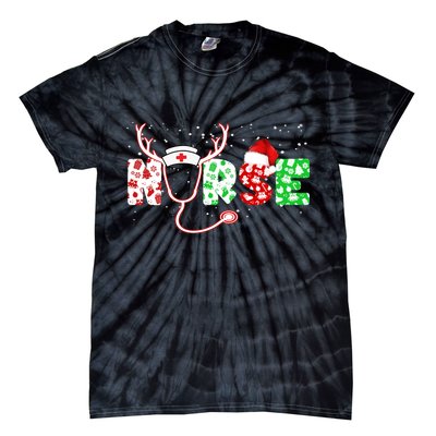 Cute Christmas Nurse Logo Tie-Dye T-Shirt