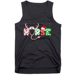 Cute Christmas Nurse Logo Tank Top