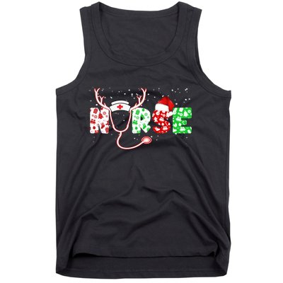 Cute Christmas Nurse Logo Tank Top