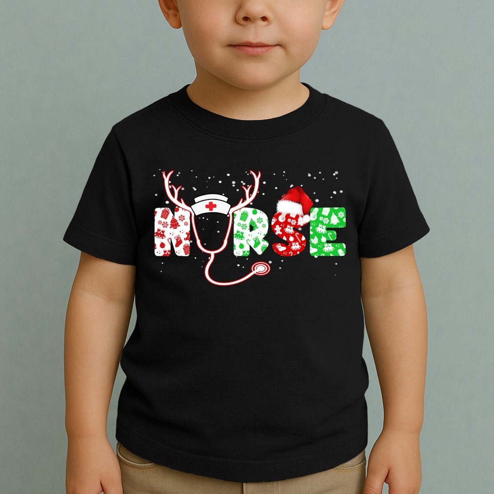 Cute Christmas Nurse Logo Toddler T-Shirt