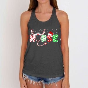 Cute Christmas Nurse Logo Women's Knotted Racerback Tank