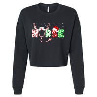 Cute Christmas Nurse Logo Cropped Pullover Crew