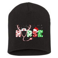 Cute Christmas Nurse Logo Short Acrylic Beanie