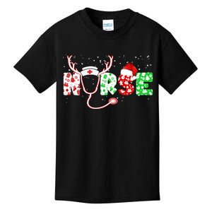 Cute Christmas Nurse Logo Kids T-Shirt