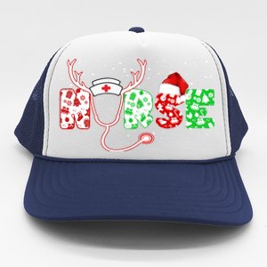 Cute Christmas Nurse Logo Trucker Hat