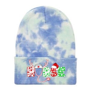 Cute Christmas Nurse Logo Tie Dye 12in Knit Beanie