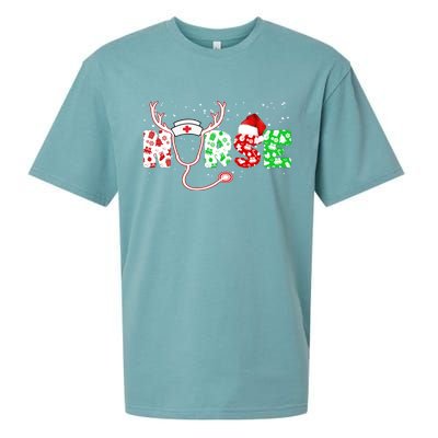 Cute Christmas Nurse Logo Sueded Cloud Jersey T-Shirt