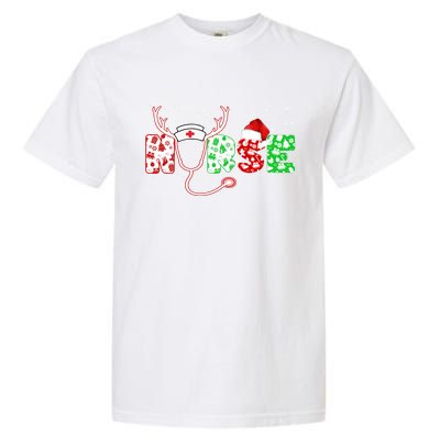 Cute Christmas Nurse Logo Garment-Dyed Heavyweight T-Shirt