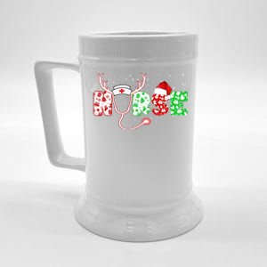 Cute Christmas Nurse Logo Beer Stein