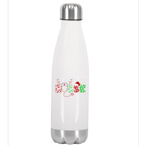 Cute Christmas Nurse Logo Stainless Steel Insulated Water Bottle