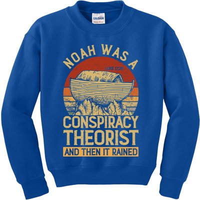 Conservative Christian Noah Was A Conspiracy Theorist Kids Sweatshirt