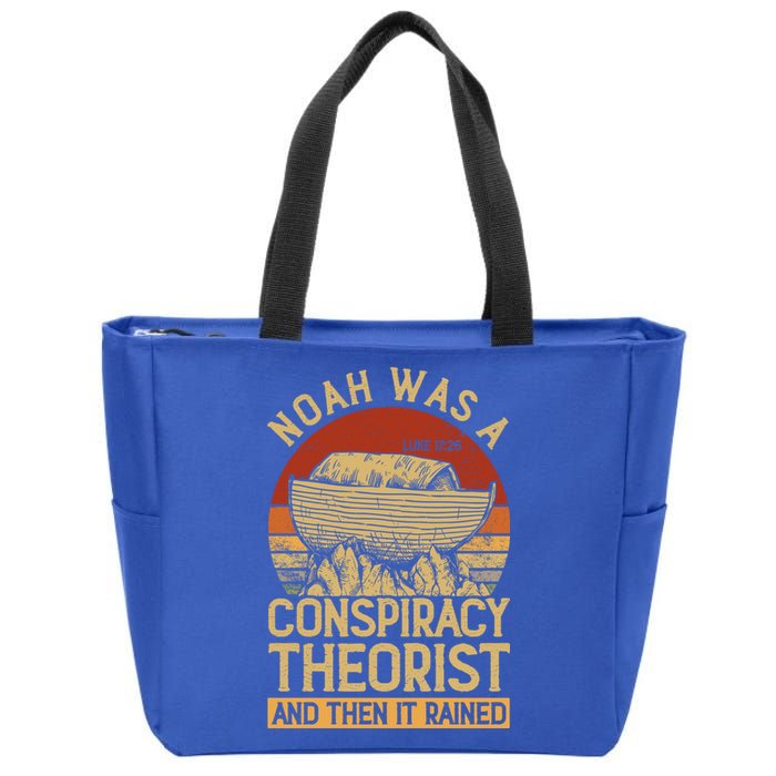 Conservative Christian Noah Was A Conspiracy Theorist Zip Tote Bag