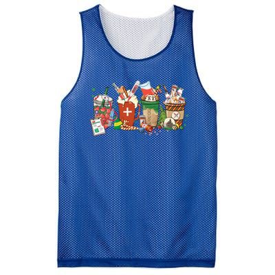 Christmas Coffee Nurse Xmas Nursing Gift Mesh Reversible Basketball Jersey Tank