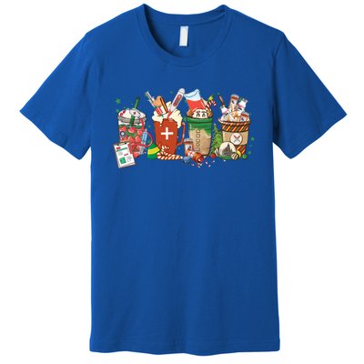 Christmas Coffee Nurse Xmas Nursing Gift Premium T-Shirt