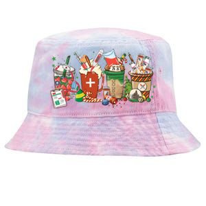 Christmas Coffee Nurse Xmas Nursing Gift Tie-Dyed Bucket Hat