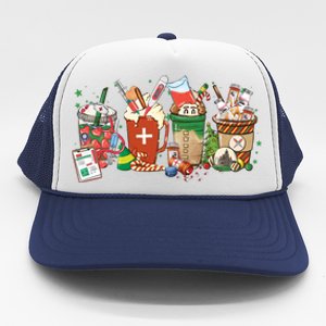 Christmas Coffee Nurse Xmas Nursing Gift Trucker Hat