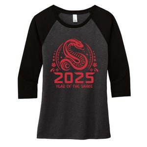 Celebrate Chinese New Year 2025 – Year Of The Snake Women's Tri-Blend 3/4-Sleeve Raglan Shirt