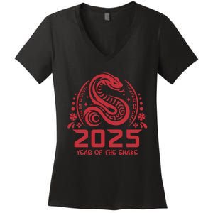 Celebrate Chinese New Year 2025 – Year Of The Snake Women's V-Neck T-Shirt